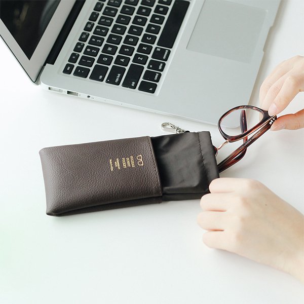 高質感超細纖維+PU皮革眼鏡袋