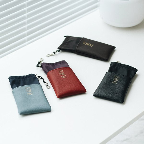 高質感超細纖維+PU皮革眼鏡袋