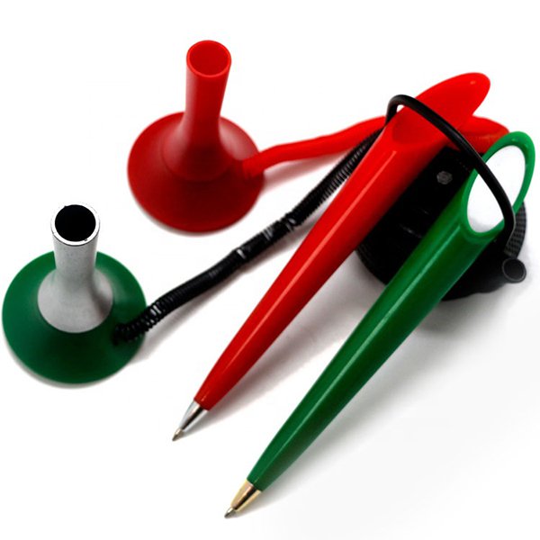 圓形底座彈簧塑膠櫃檯筆