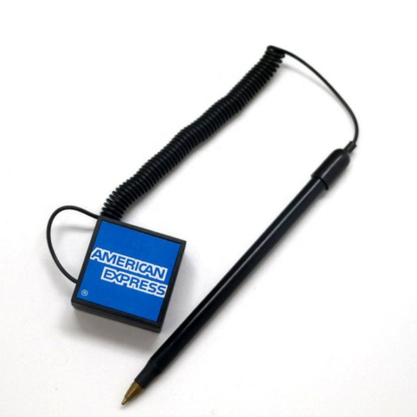 正方體底座彈簧塑膠櫃檯筆