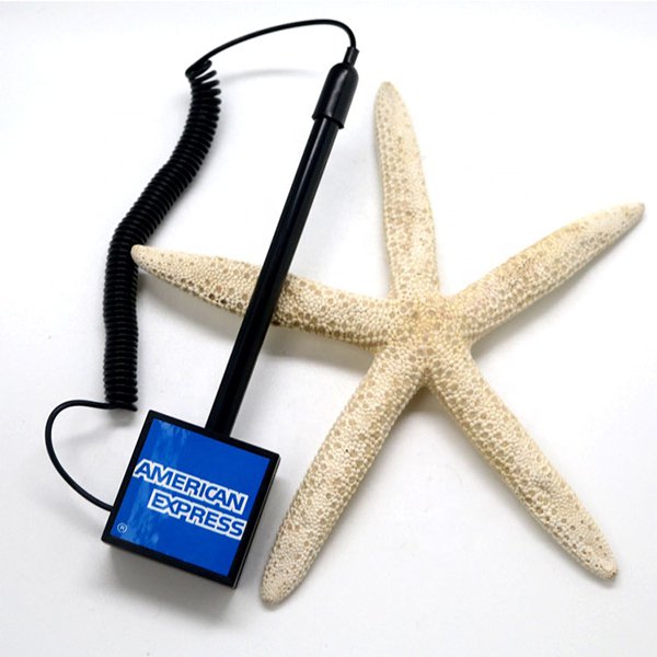 正方體底座彈簧塑膠櫃檯筆