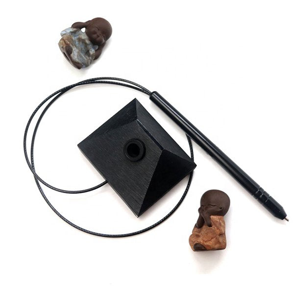 梯形鋁製底座帶繩金屬櫃檯筆