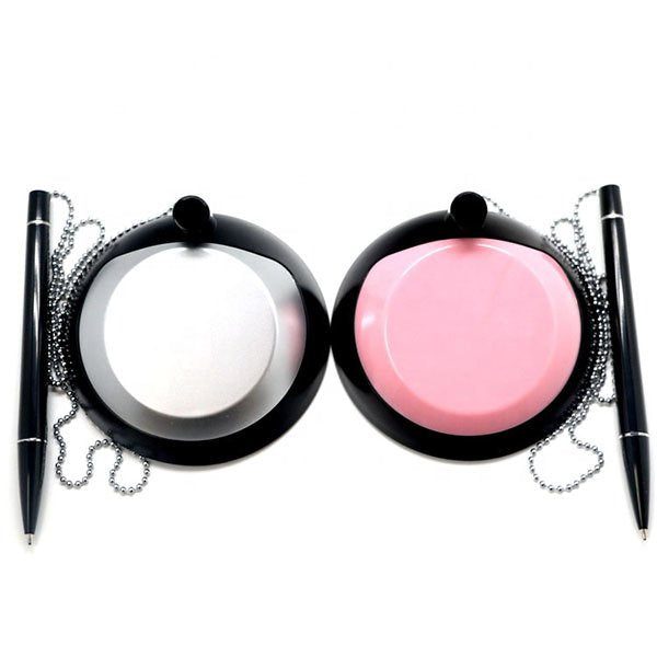 大圓底座珠鍊塑膠櫃檯筆