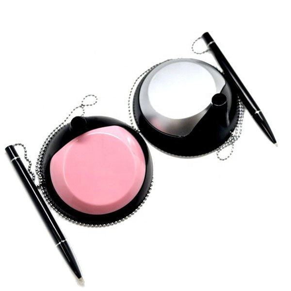 大圓底座珠鍊塑膠櫃檯筆