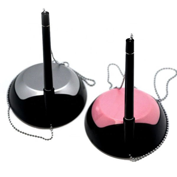 大圓底座珠鍊塑膠櫃檯筆