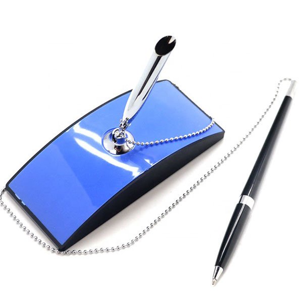 大梯形底座珠鍊塑膠櫃檯筆