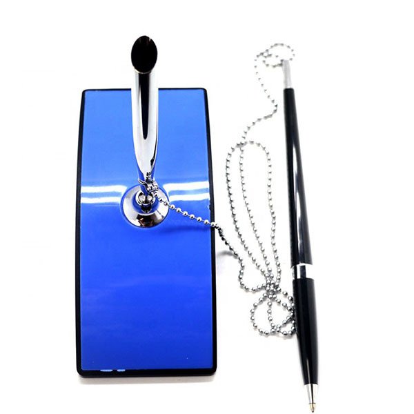 大梯形底座珠鍊塑膠櫃檯筆