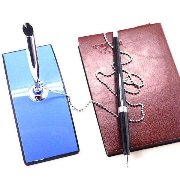 大梯形底座珠鍊塑膠櫃檯筆