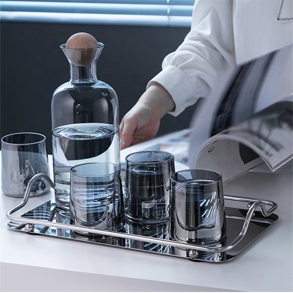 創意圓球木蓋玻璃冷水壺套組