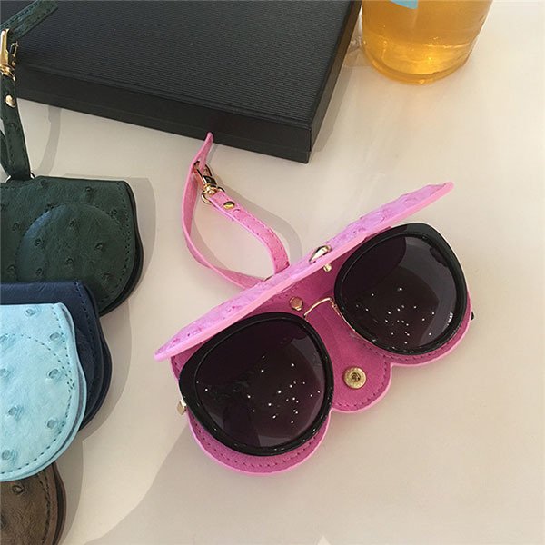 提袋子母扣PU皮革眼鏡袋