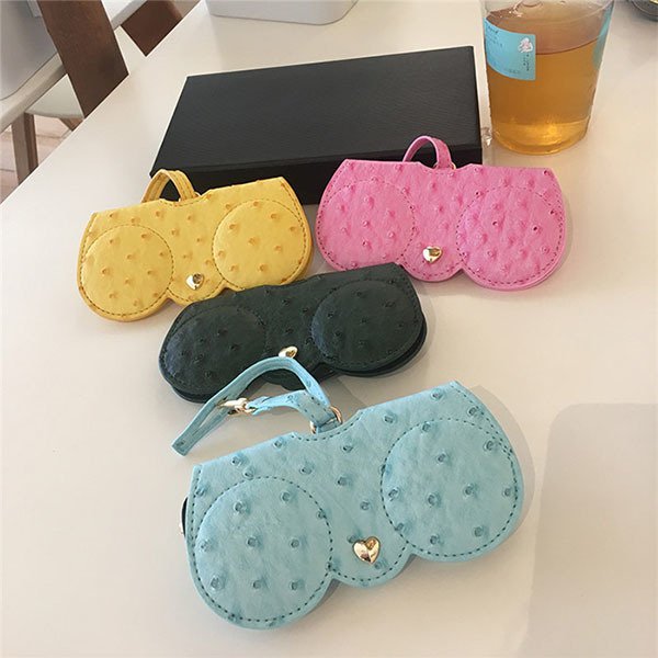 提袋子母扣PU皮革眼鏡袋