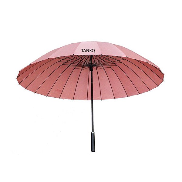 直傘-190T碰擊布手動傘-PU皮手柄