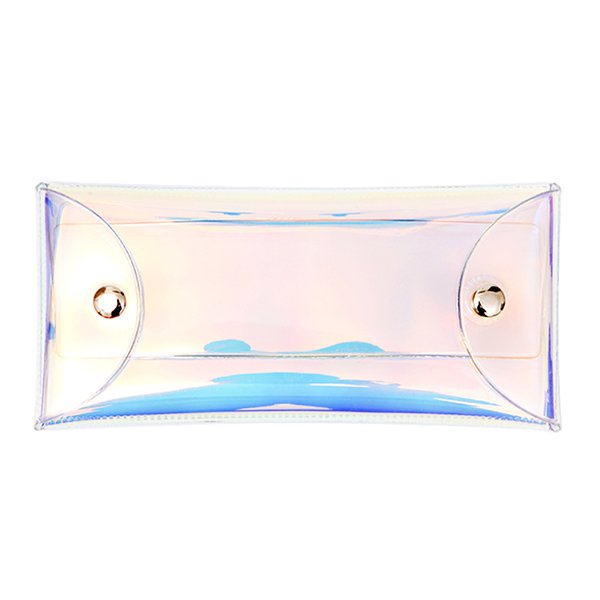 PVC多色透明雙扣筆袋