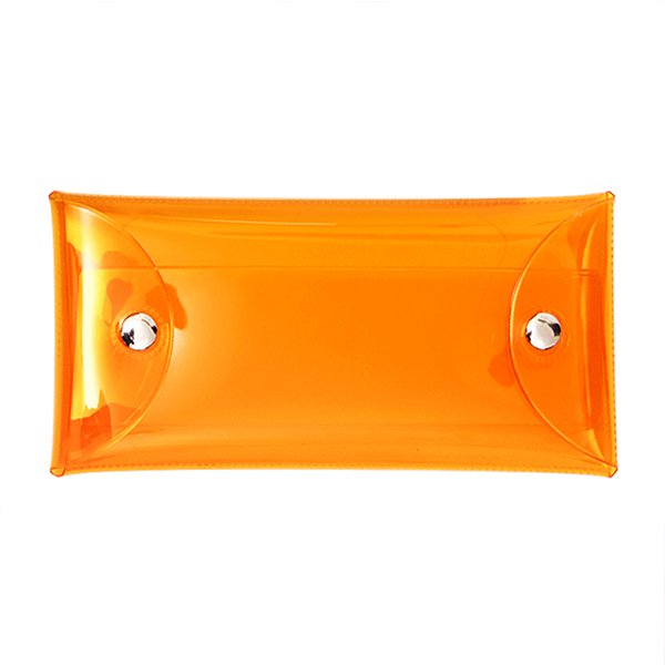 PVC多色透明雙扣筆袋