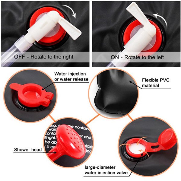 20L便攜式PVC太陽能淋浴袋