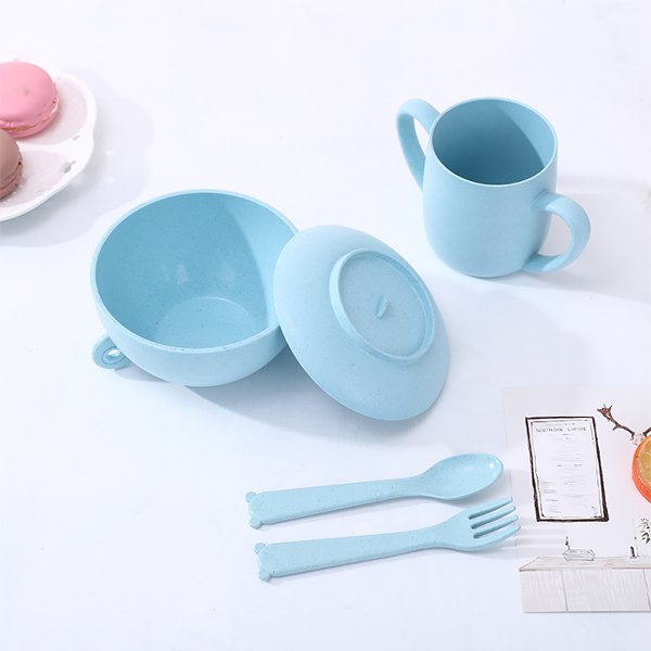 5入組小麥秸稈杯碗餐盒組