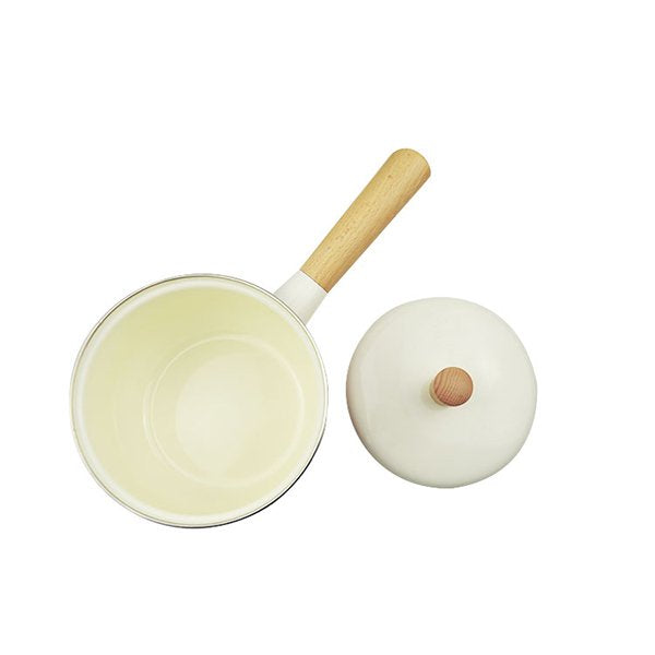 長木柄搪瓷牛奶鍋-附鍋蓋