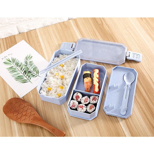 雙層3格小麥秸稈餐盒