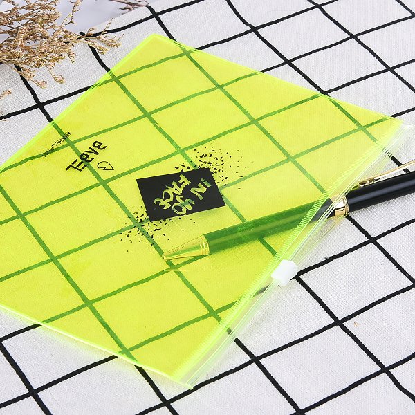 PVC透明螢光拉鍊文件袋