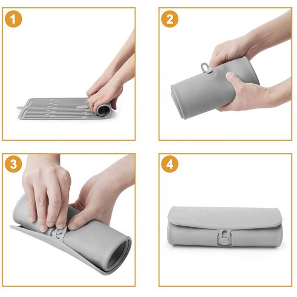 摺疊式矽膠瀝水餐墊