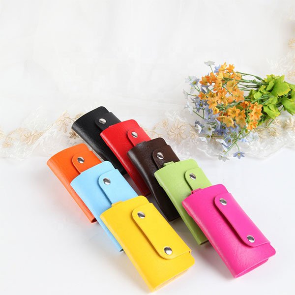 PU皮革多色子母扣式鑰匙包