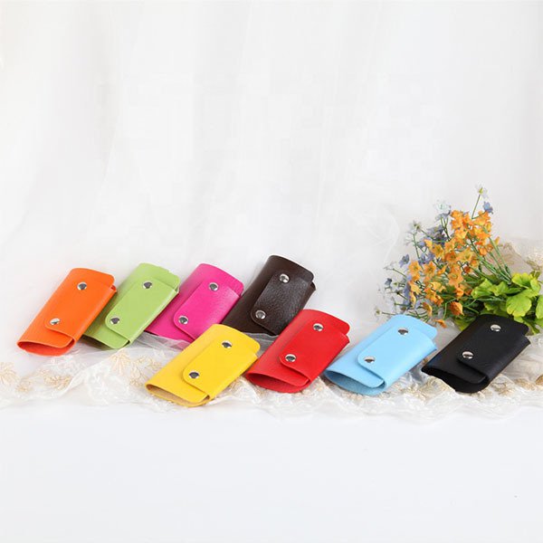 PU皮革多色子母扣式鑰匙包