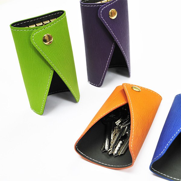 PU皮革單子母扣式鑰匙包