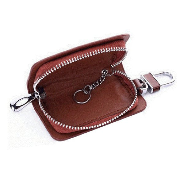 真皮拉鍊式式汽車遙扣鑰匙包
