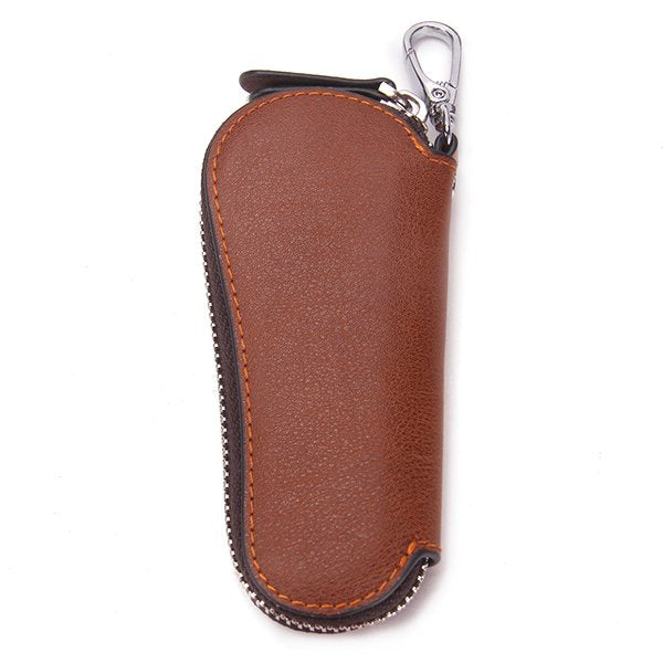 真皮男士時尚拉鍊式鑰匙包