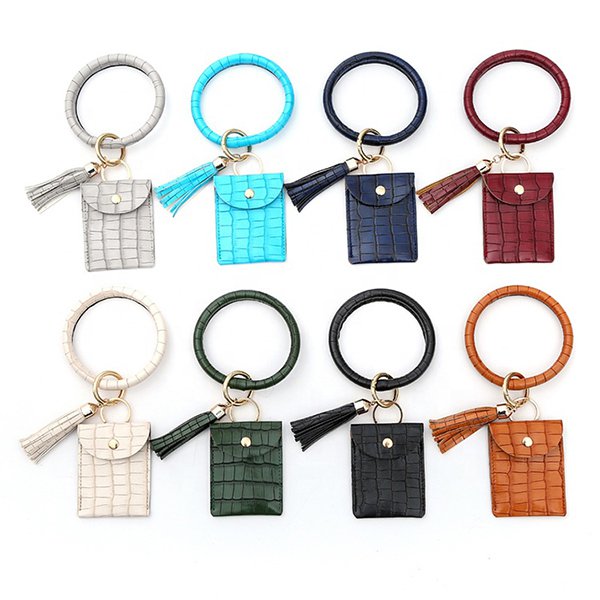 PU皮革流蘇鑰匙圈零錢包