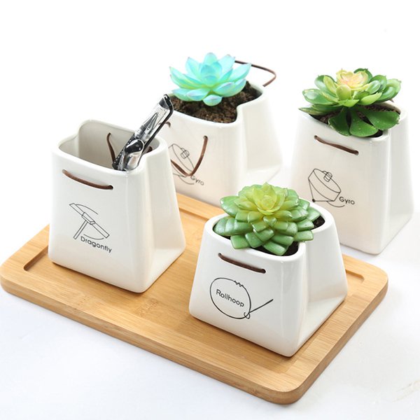 創意提袋造型收納花盆