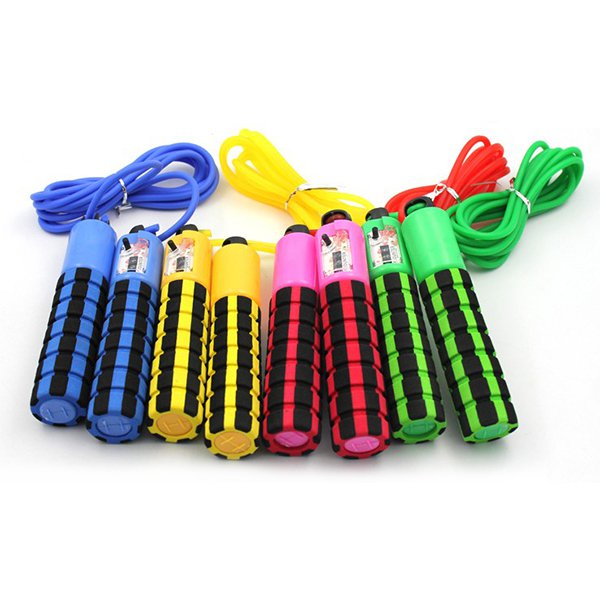 泡棉手柄跳繩-塑料繩-計數功能