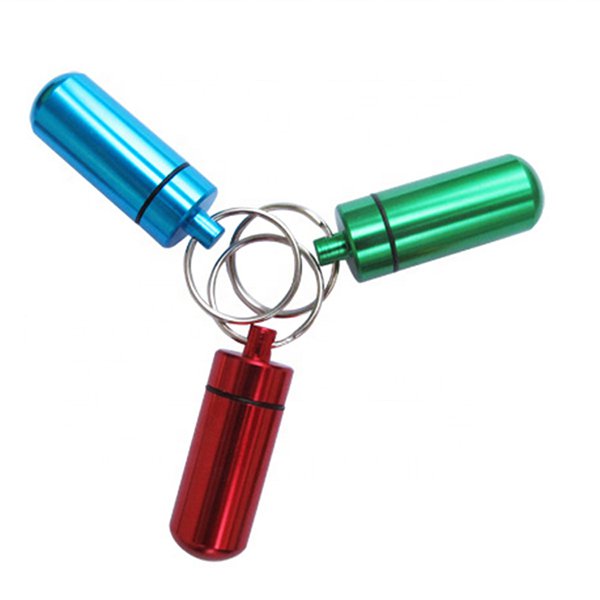 便攜式鋁合金鑰匙圈藥盒