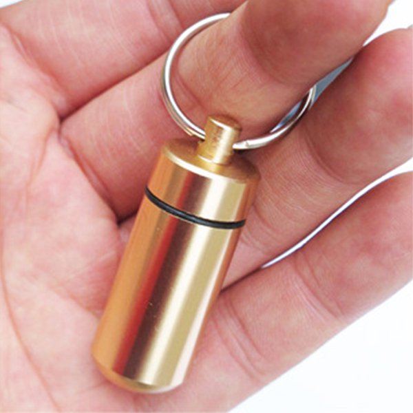 便攜式鋁合金鑰匙圈藥盒