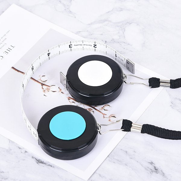 塑料圓形雙色捲尺-附掛繩