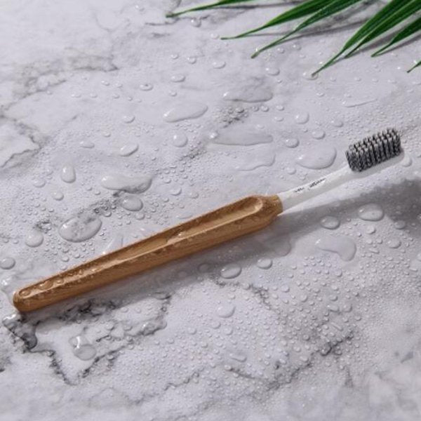 軟毛牙刷-仿木塑料手柄