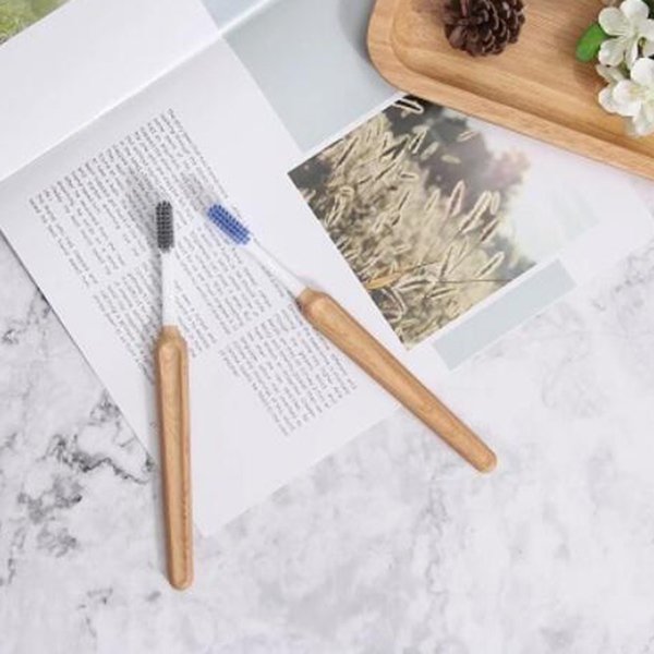 軟毛牙刷-仿木塑料手柄