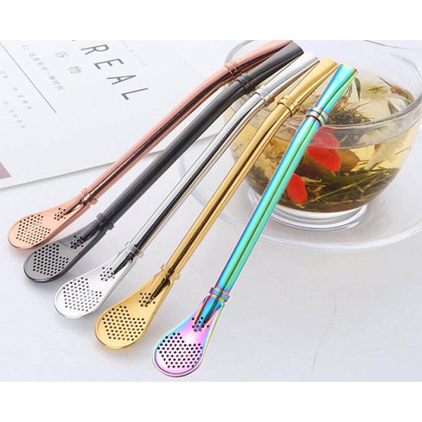 不銹鋼扁口濾茶器吸管