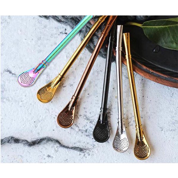 不銹鋼扁口濾茶器吸管