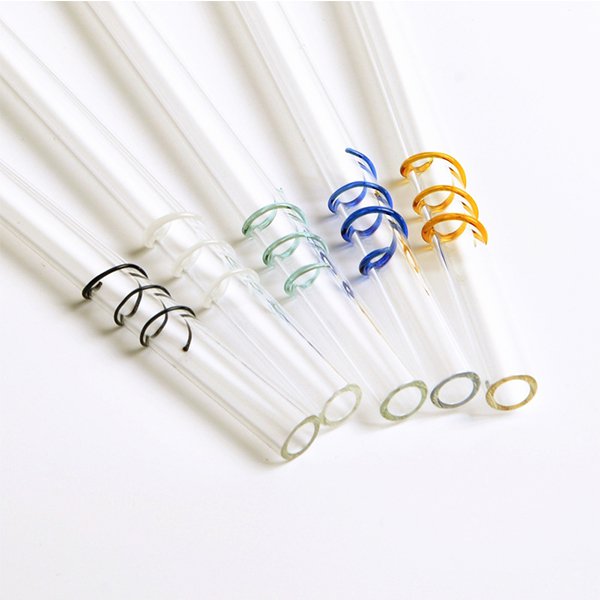 彩色螺旋創意玻璃吸管