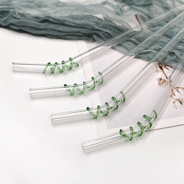 彩色螺旋創意玻璃吸管