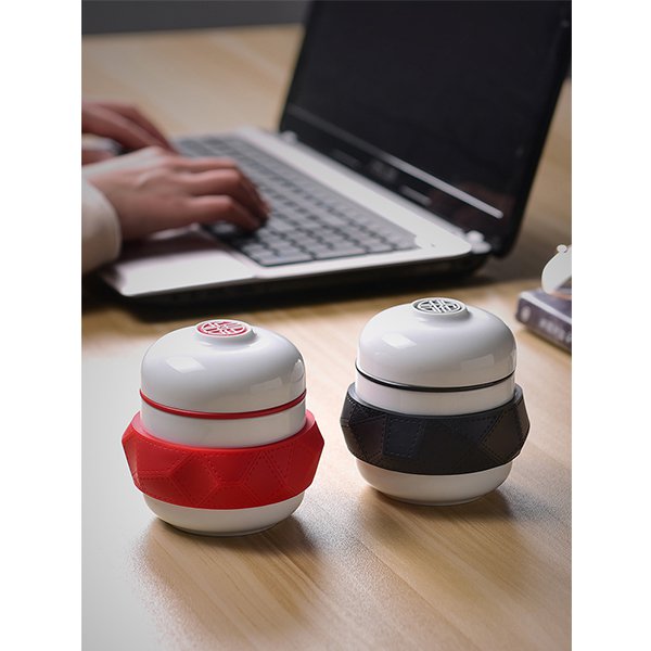 220ml便攜式陶瓷茶具組-附濾茶器