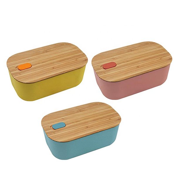 竹纖維單層竹蓋便當盒