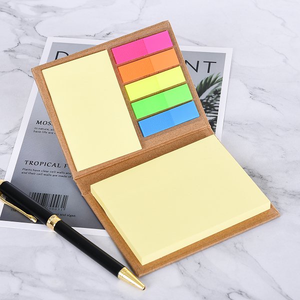 三合一便利貼-牛皮硬殼封面