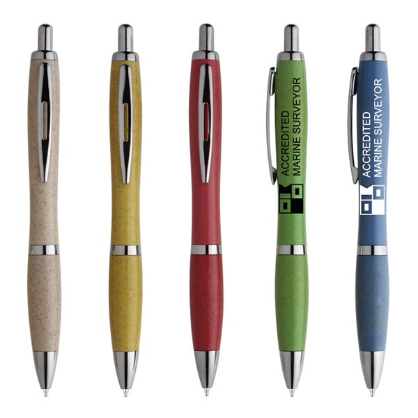 小麥材質按壓式廣告圓珠筆