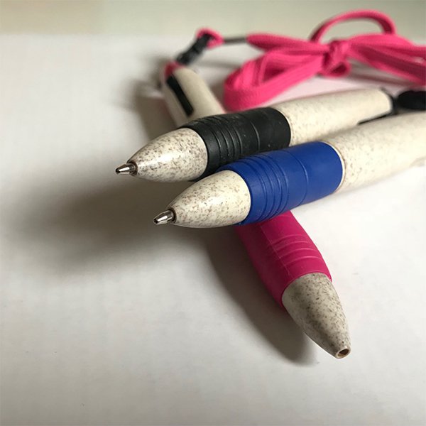 附掛繩小麥材質廣告筆