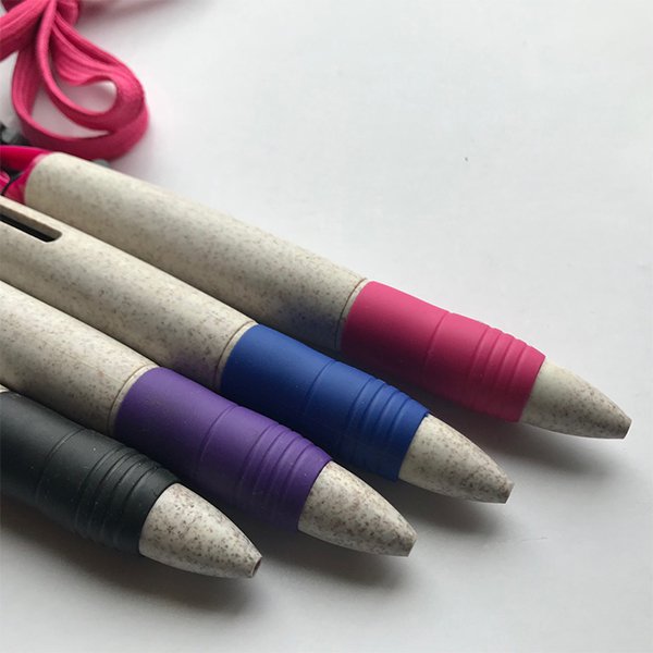 附掛繩小麥材質廣告筆