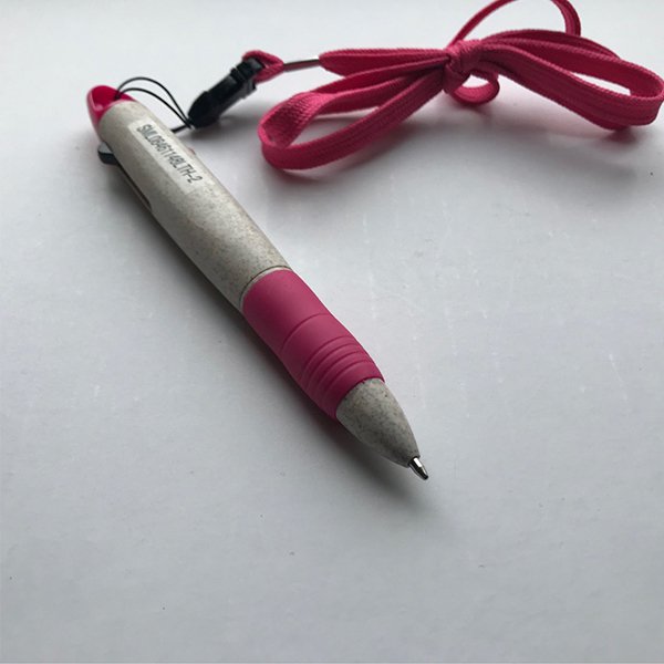附掛繩小麥材質廣告筆