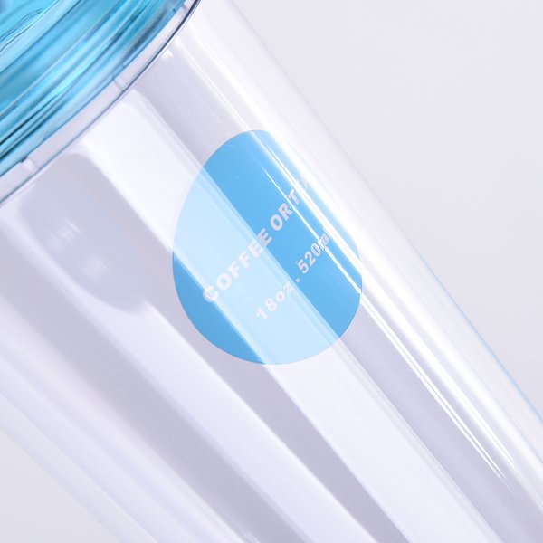 520ml雙層塑料杯-圓弧蓋吸管杯