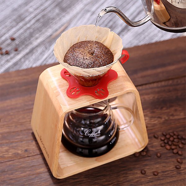 橡膠木手沖咖啡支架